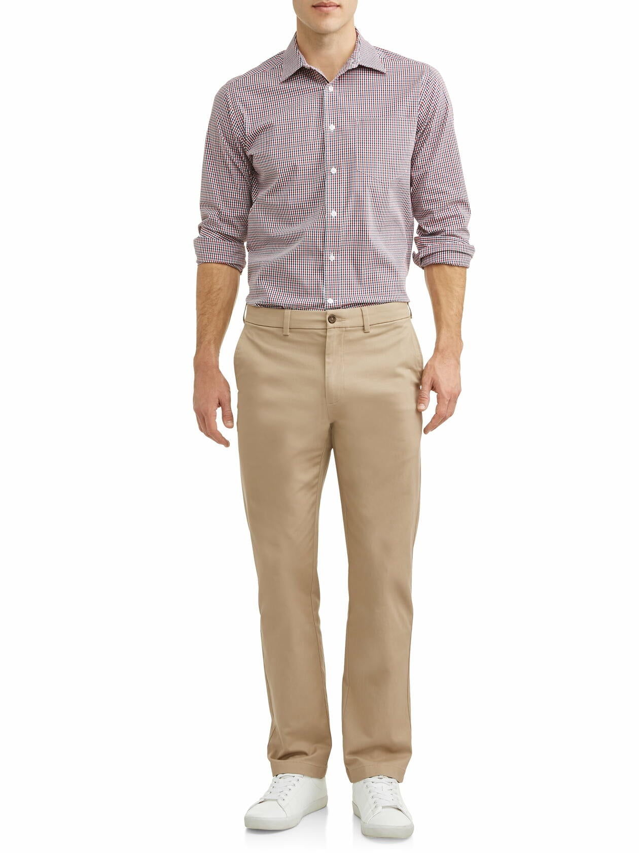 George Mens and Big Mens Premium Regular Fit Khaki Pant Stone Wash Size 34x30