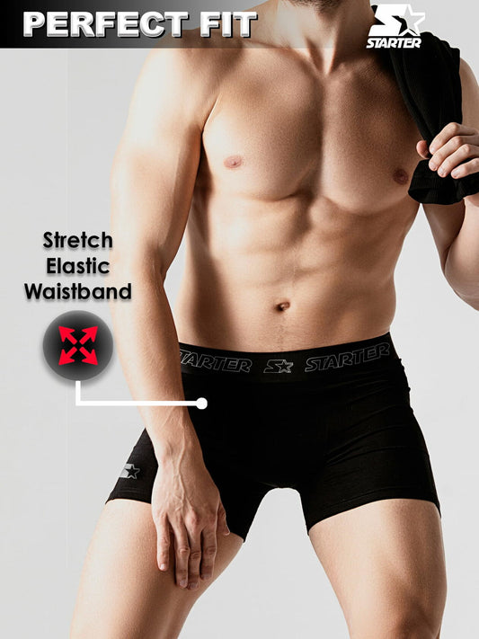 Starter Mens Performance Athletic Stretch Boxer Briefs 6-Pack Black Size XL