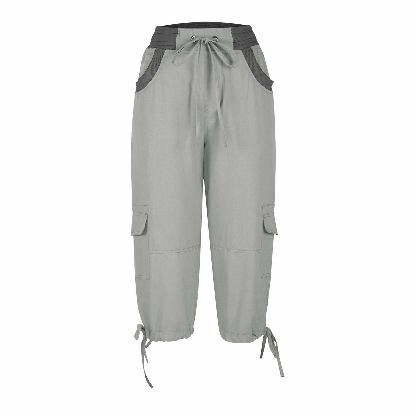 ShomPort Hiking Cargo Pants for Women Waist Capris Pants Gray Size XL