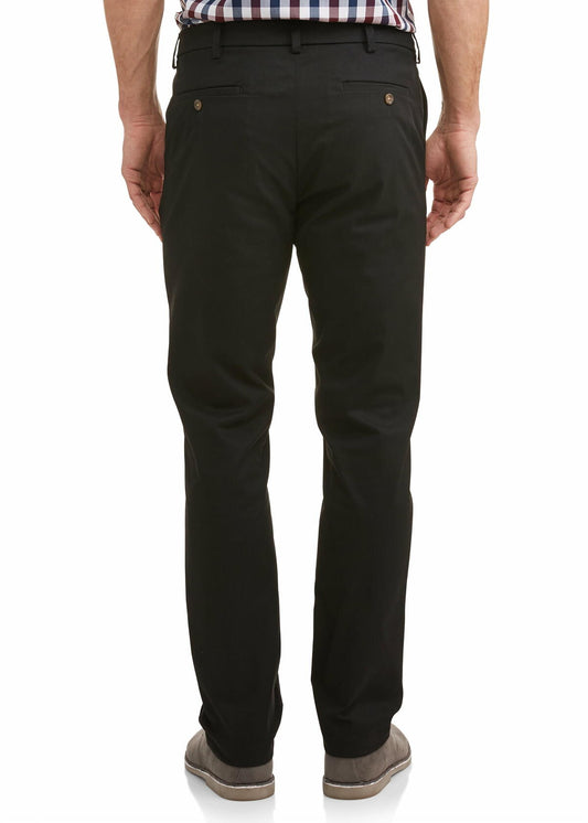 George Mens Premium Straight Fit Khaki Pant Black Soot Size 34x34