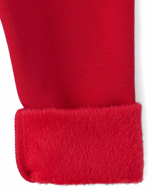 The Childrens Place Baby & Toddler Girls Velboa Cozy Leggings Red Size 24 Months