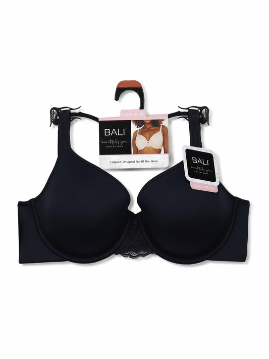 Bali Womens Beautifully You Convertible Underwire T-Shirt Bra Black Size 42C