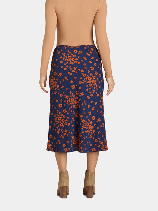 Time and Tru Womens Midi Slip Skirt 2-Pack Dark Navy/Daisy Days Size M (8-10)