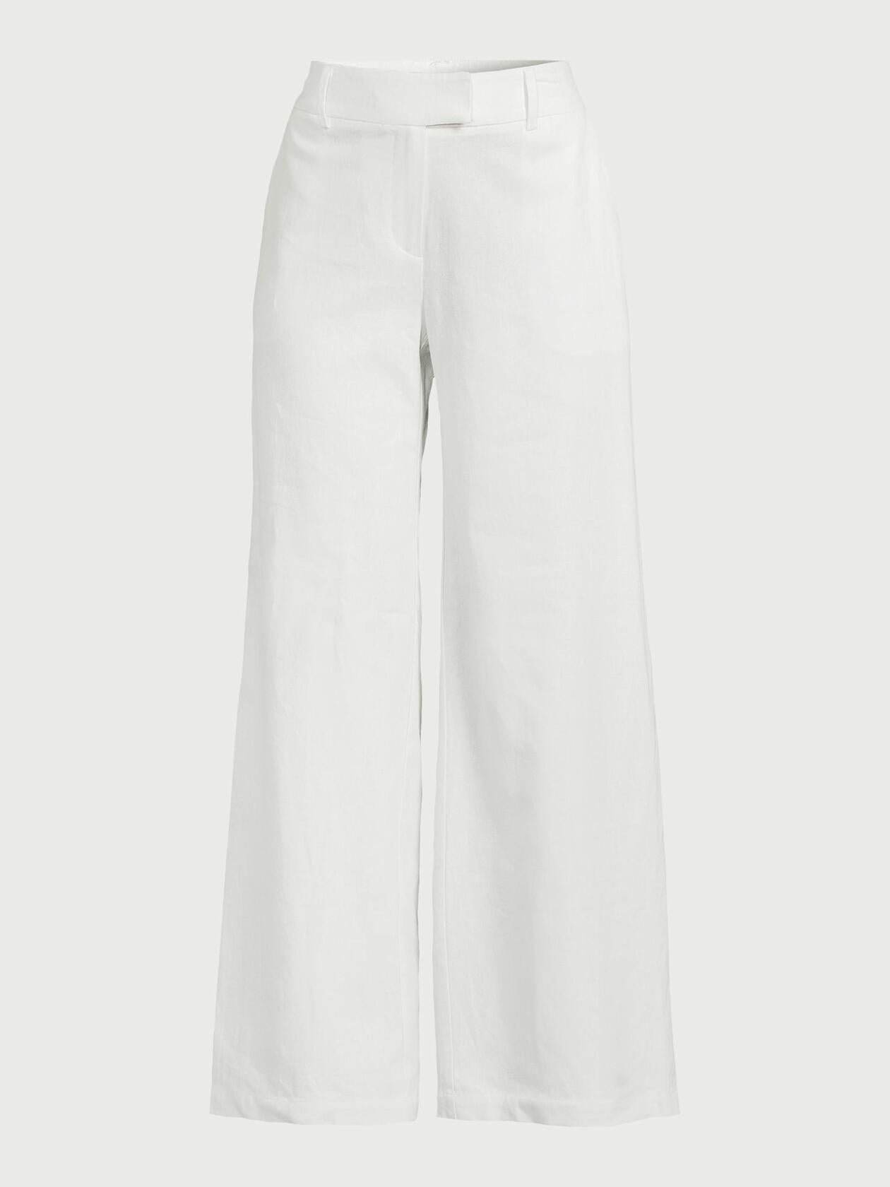 Scoop Womens Linen Blend Tailored Wide Leg Pants Bright White Size 2