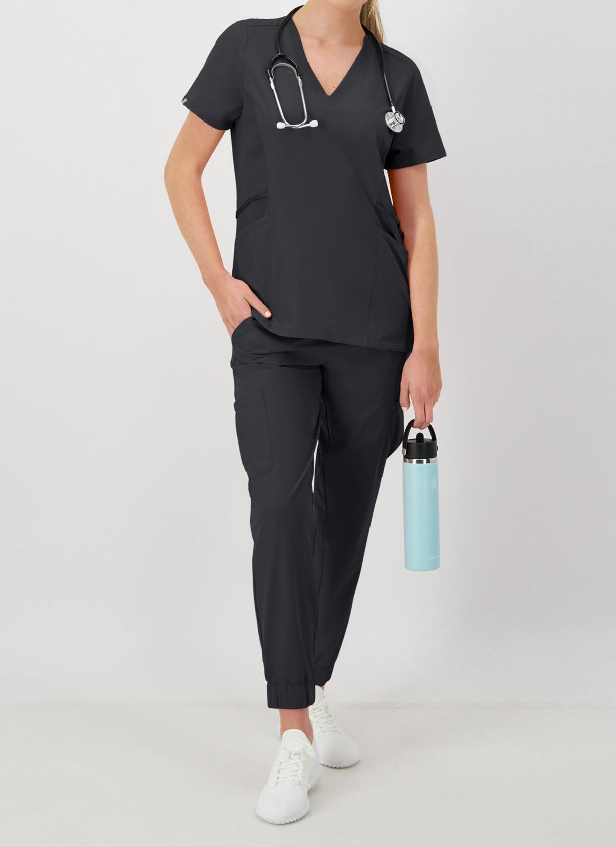 Hanes Comfort Fit Scrubs Women s Scrub Top New Ebony M