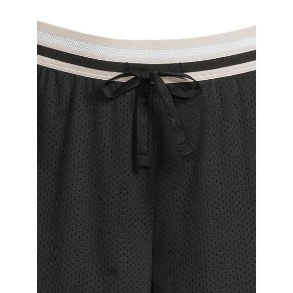 Athletic Works Womens Mesh Shorts Pull-On Drawcord 4" Inseam Black Soot Size M