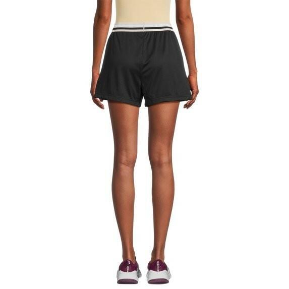 Athletic Works Womens Mesh Shorts Pull-On Drawcord 4" Inseam Black Soot Size M