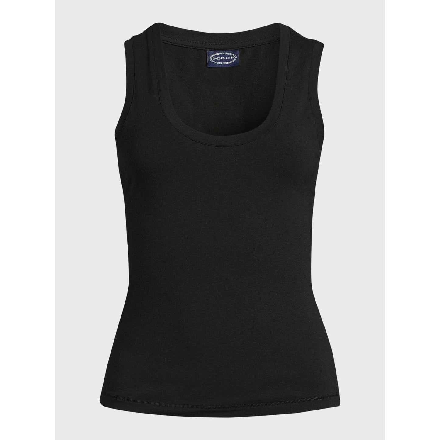 Scoop Womens Ultimate Refined JerseyKnit Cotton Fitted Baby Tank Top Black Sz XL