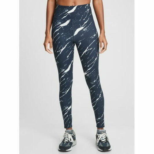 GapFit Womens Print Studio Leggings Indigo Blue Marl Size S