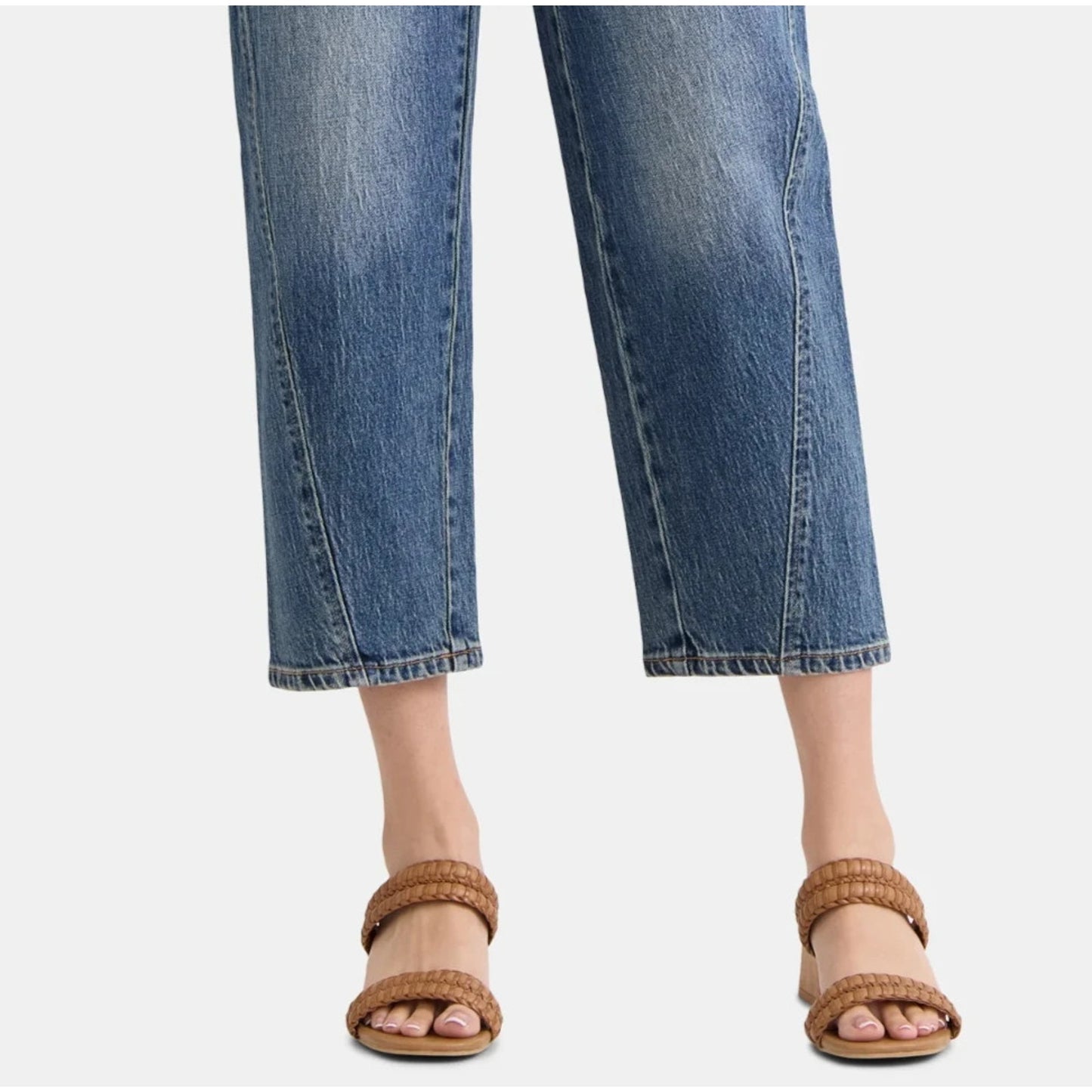 Time and Tru Womens High Rise Barrel Jeans 26.5" Inseam Dark Wash Size 12