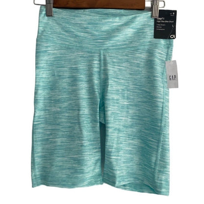 GapFit Womens High Rise Bike Activewear Shorts Pull-On Jade Green Size S