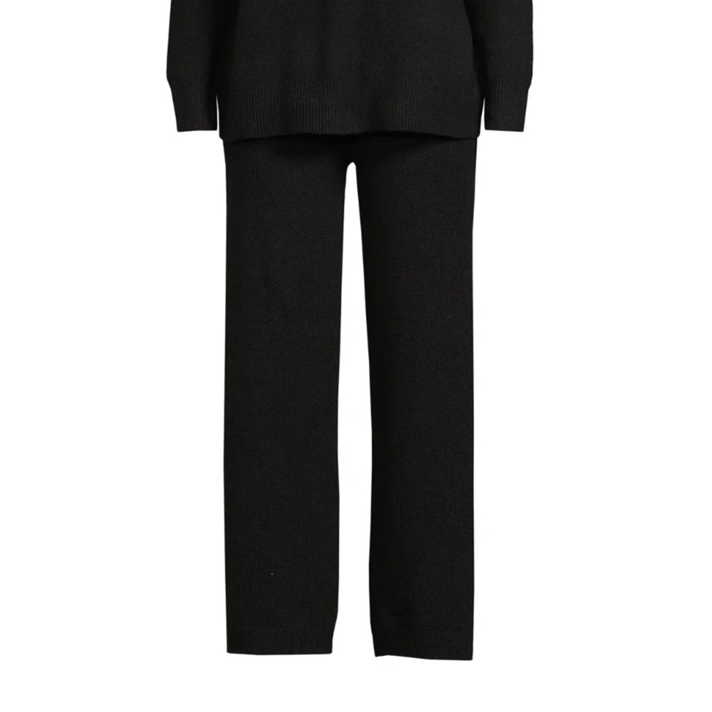 Time and Tru Womens Sweater Pullover Hoodie Pants Set Elastic Black Soot Size M