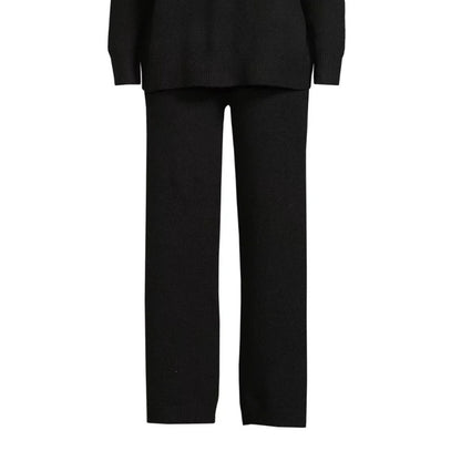 Time and Tru Womens Sweater Pullover Hoodie Pants Set Elastic Black Soot Size M