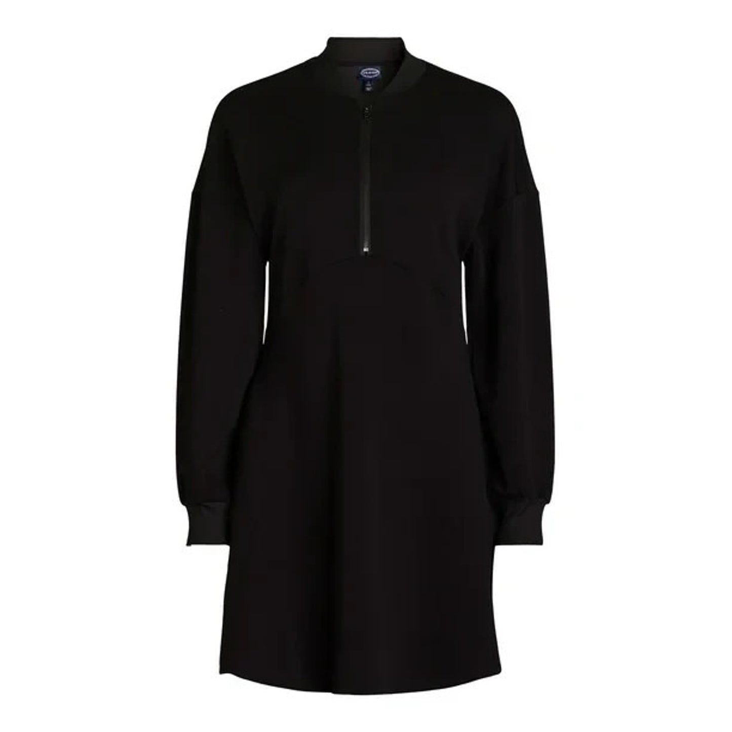 Scoop Womens Mini Dress Scubaknit Zip Front Pockets Black Soot Size L (12-14)