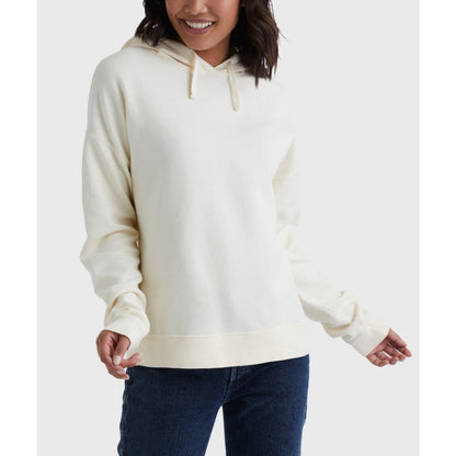 Hanes Womens Originals Garment Dyed Hoodie Fleece Pullover Parchment Size L