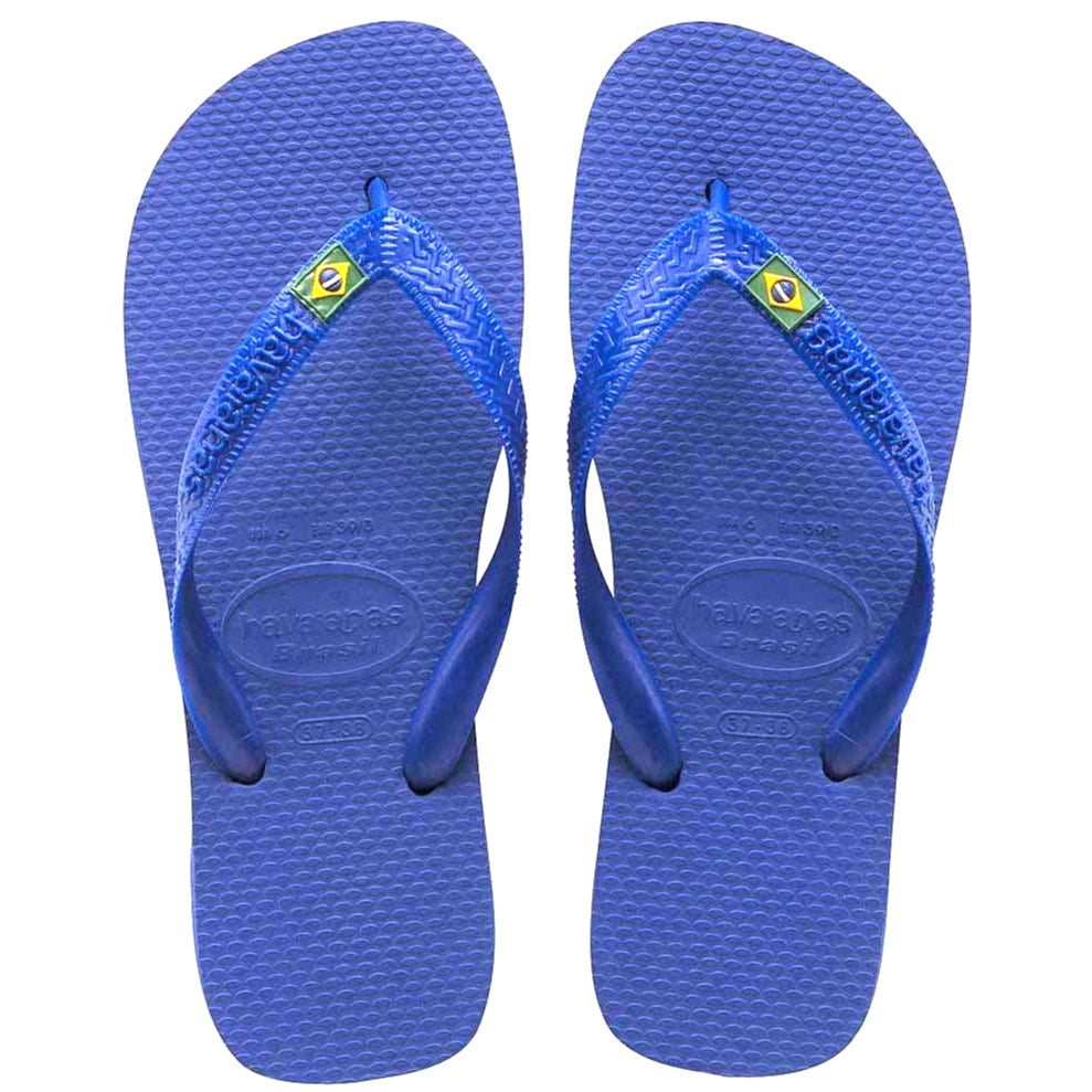 Havaianas Unisex Brazil Flag Top Thong Flip Flops Sandals Blue Size 7/8W -  6/7M