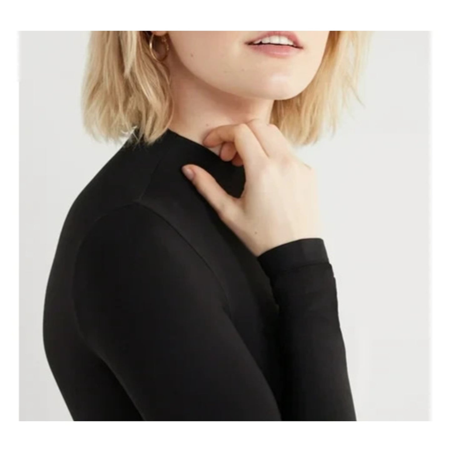 Scoop Womens Bodysuit Fitted Seamless Mock Neck Snap Button Long Sleeve Size XXL