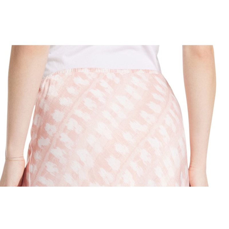 Time and Tru Womens Satin Midi Slip Skirt Pearl Blush Brush Marks Size L