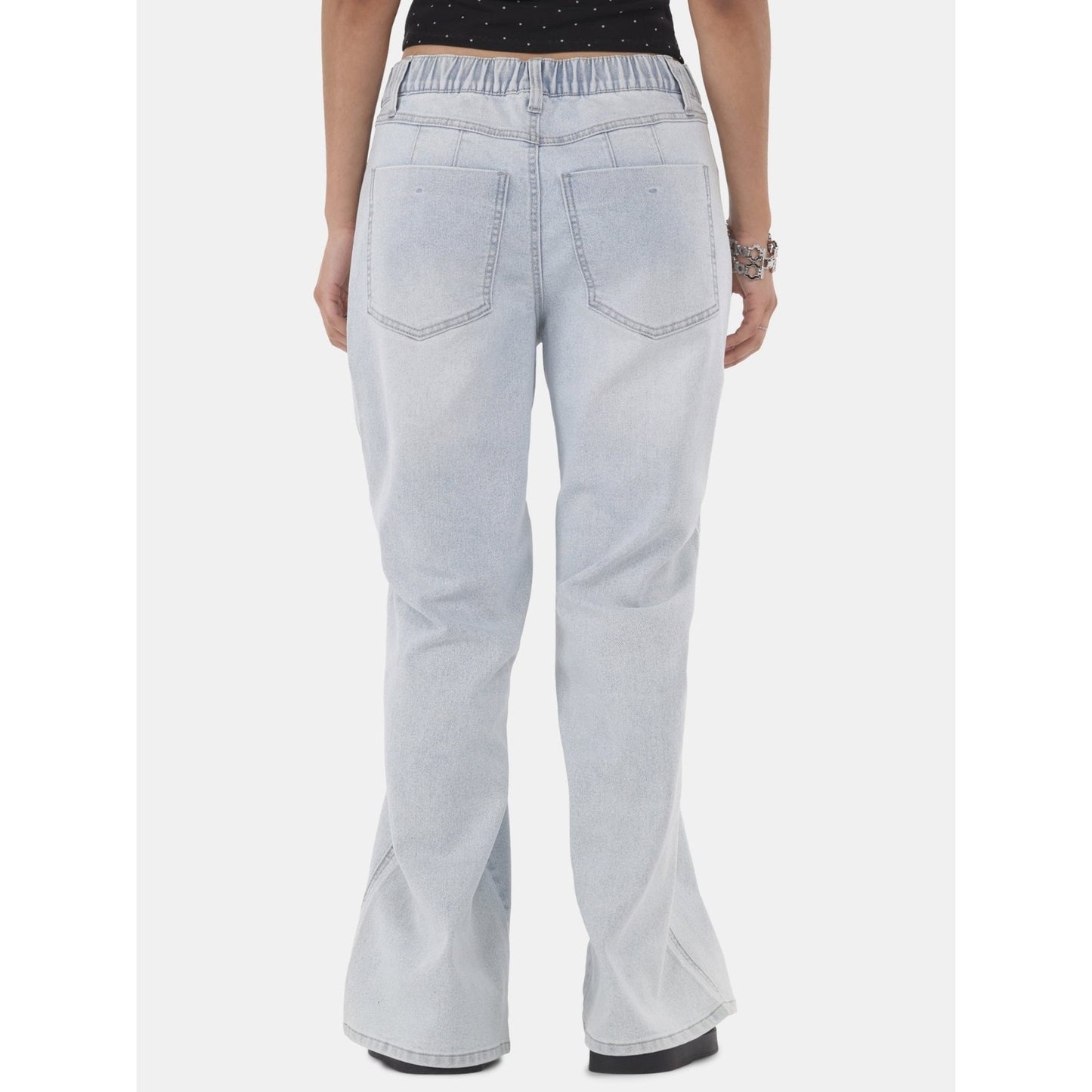 No Boundaries Baggy Wide Leg Jeans Womens Super Light Wash Size XXS (00)