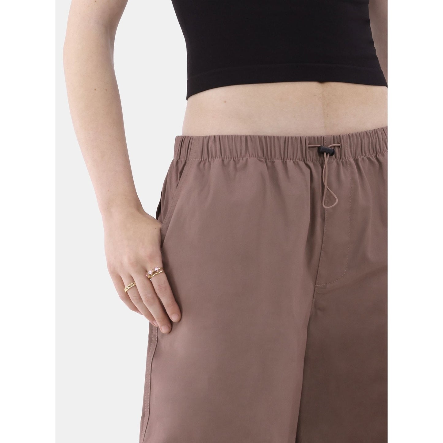 No Boundaries Womens Parachute Pants Mauve Cotton Size XL Relaxed Fit 30” Inseam