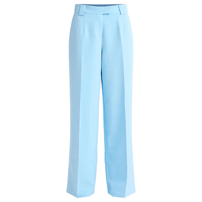 Scoop Womens Wide Leg Trousers Pockets Classic Mid Rise Crepe Cirrus Blue Size 8