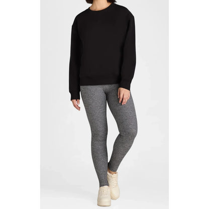 Athletic Works Womens Fleece Crewneck Sweatshirt Black Soot Size S