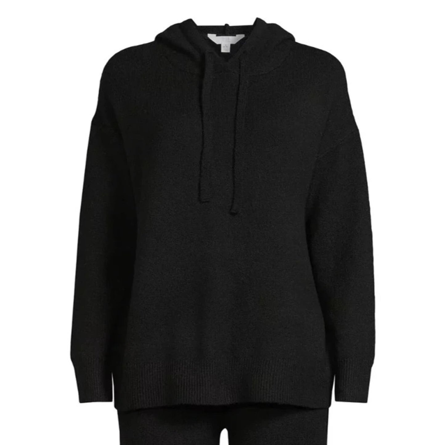 Time and Tru Womens Sweater Pullover Hoodie Pants Set Elastic Black Soot Size M