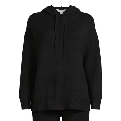Time and Tru Womens Sweater Pullover Hoodie Pants Set Elastic Black Soot Size M