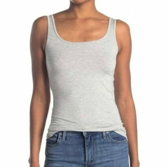 Halogen Womens Tank Top Scoop Neck Sleeveless Grey Heather Size S