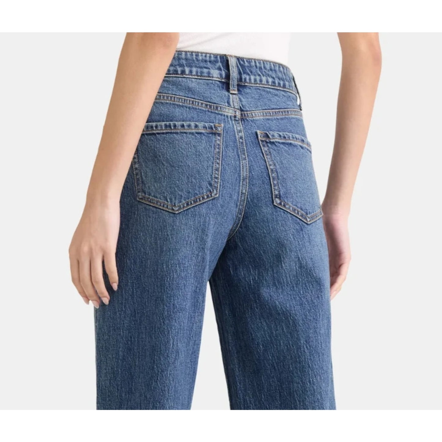 Time and Tru Womens High Rise Barrel Jeans 26.5" Inseam Dark Wash Size 12