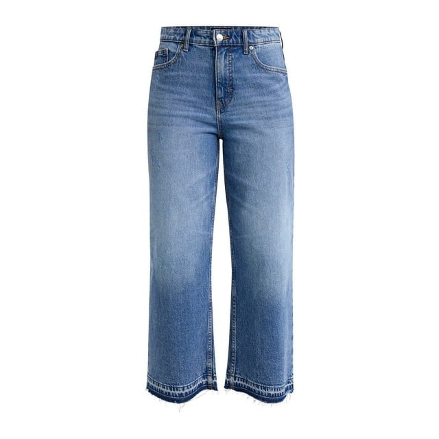 Free Assembly Womens Wide Leg Release Hem Jeans Vintage Indigo Wash Size 10