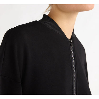 Scoop Womens Mini Dress Scubaknit Zip Front Pockets Black Soot Size L (12-14)