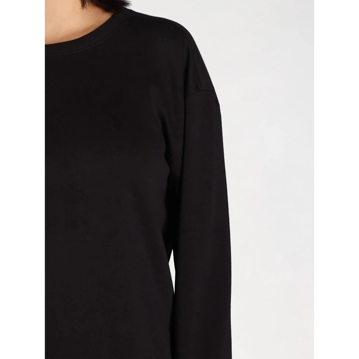 Athletic Works Womens Fleece Crewneck Sweatshirt Black Soot Size S