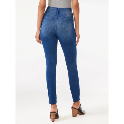 Time and Tru Womens Jeggings High Rise 29" Inseam Zip Fly Medium Denim Size L