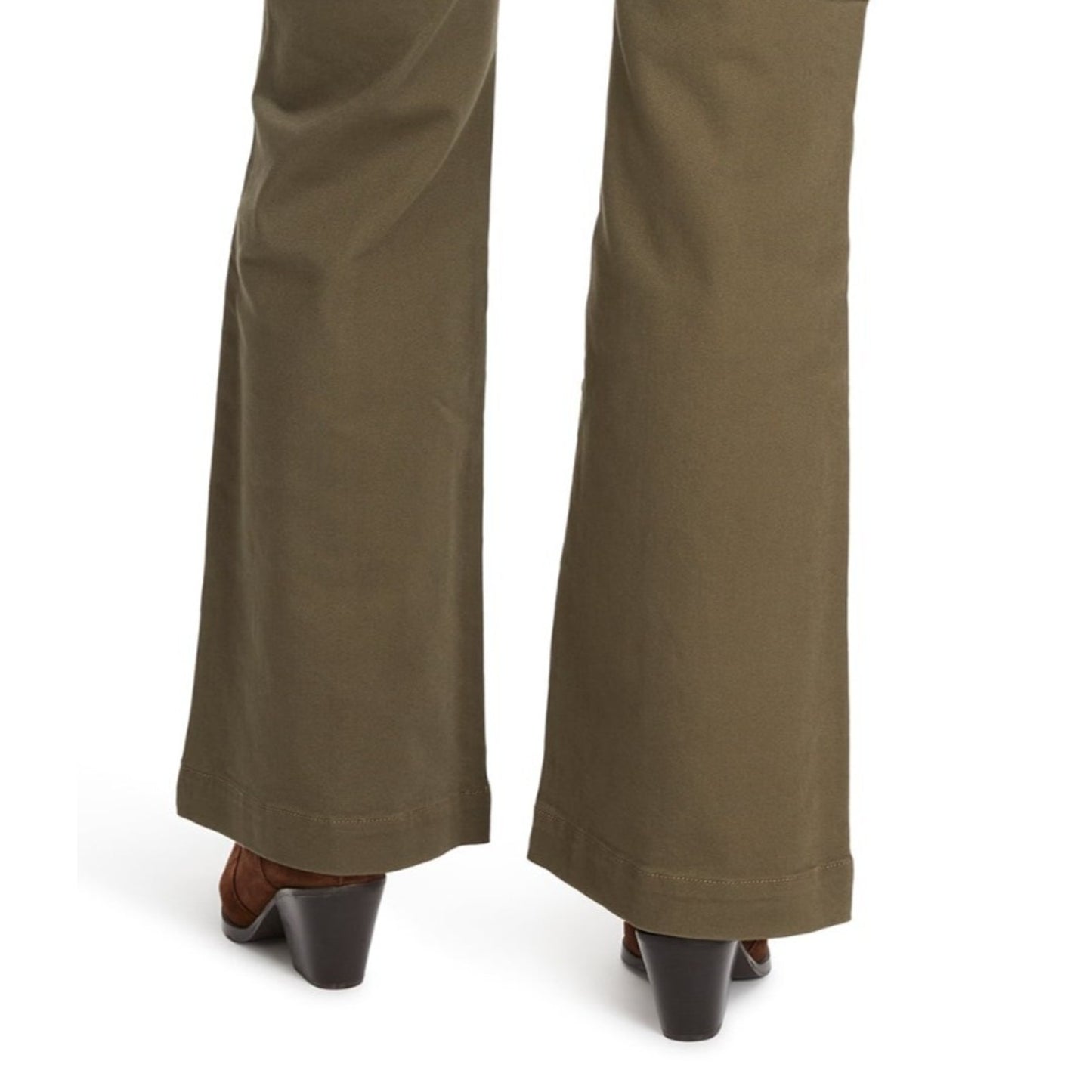 Gloria Vanderbilt Womens Cargo Jeans High Rise Wide Leg Deep Amazon Green Sz 14
