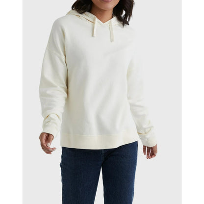 Hanes Womens Originals Garment Dyed Hoodie Fleece Pullover Parchment Size L