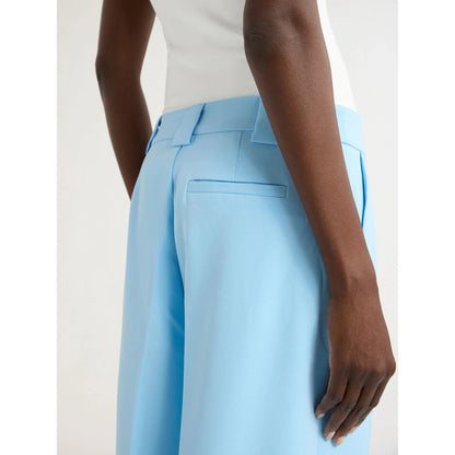 Scoop Womens Wide Leg Trousers Pockets Classic Mid Rise Crepe Cirrus Blue Size 8