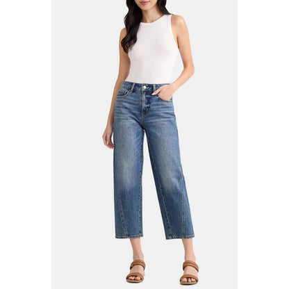 Time and Tru Womens High Rise Barrel Jeans 26.5" Inseam Dark Wash Size 12