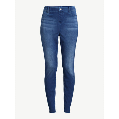 Time and Tru Womens Jeggings High Rise 29" Inseam Zip Fly Medium Denim Size L