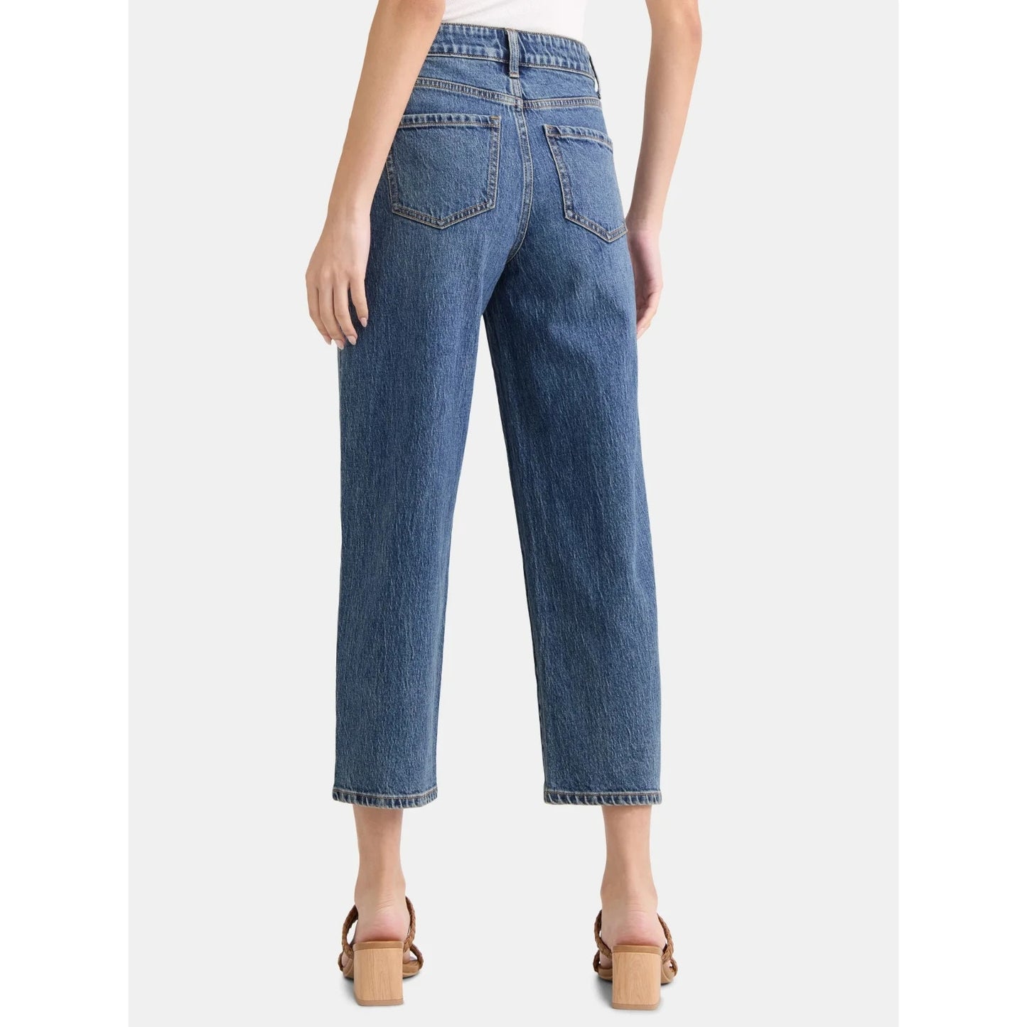 Time and Tru Womens High Rise Barrel Jeans 26.5" Inseam Dark Wash Size 12