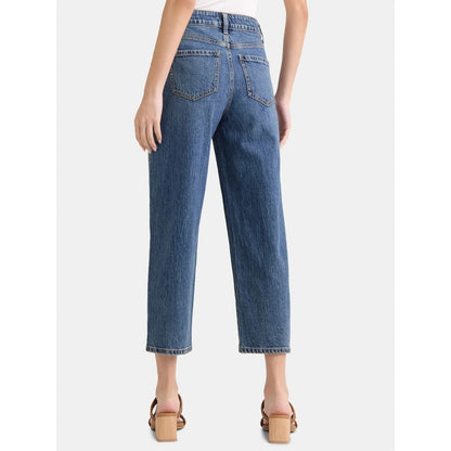 Time and Tru Womens High Rise Barrel Jeans 26.5" Inseam Dark Wash Size 12