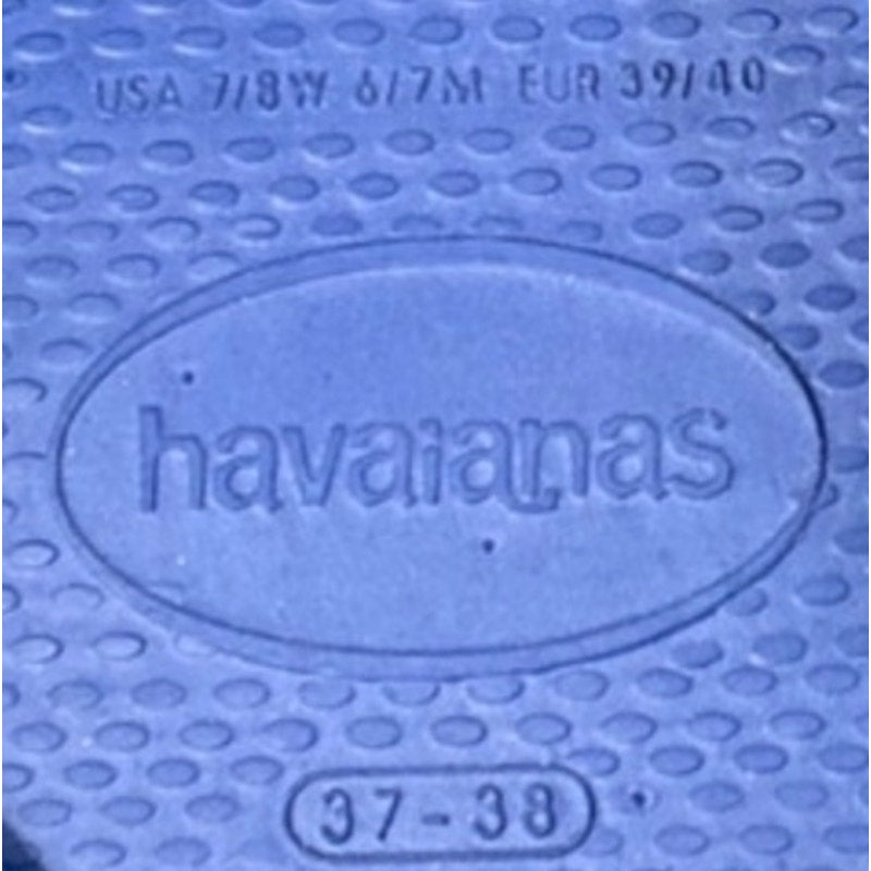 Havaianas Unisex Brazil Flag Top Thong Flip Flops Sandals Blue Size 7/8W -  6/7M
