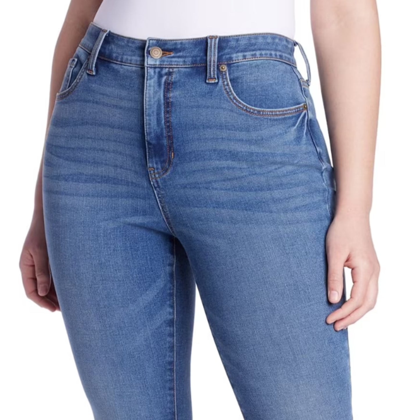 Time and Tru Womens High Rise Curvy Skinny Jeans Medium Wash Denim Plus Size 20