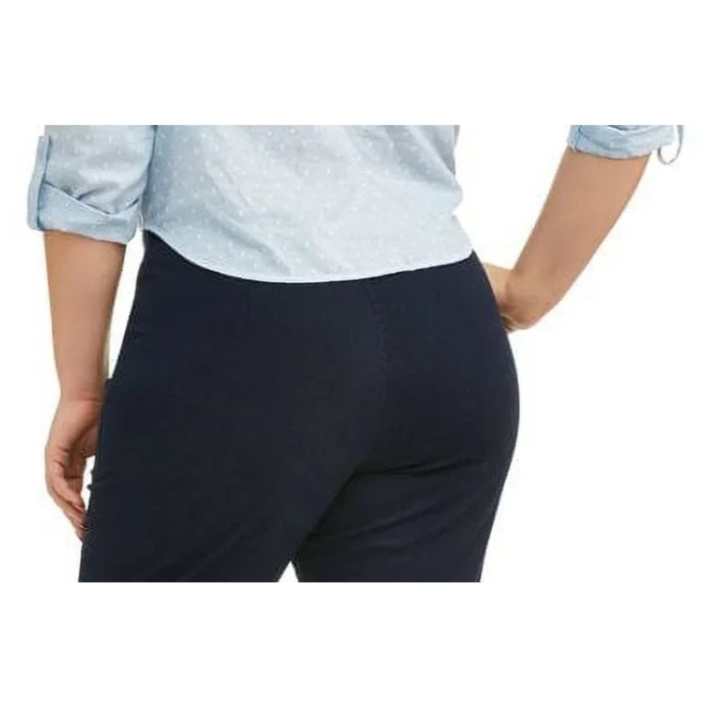 Just My Size by Hanes Womens Pull On 2-Pocket Pants Blue Rinse Size 1XP