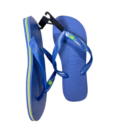 Havaianas Unisex Brazil Flag Top Thong Flip Flops Sandals Blue Size 7/8W -  6/7M