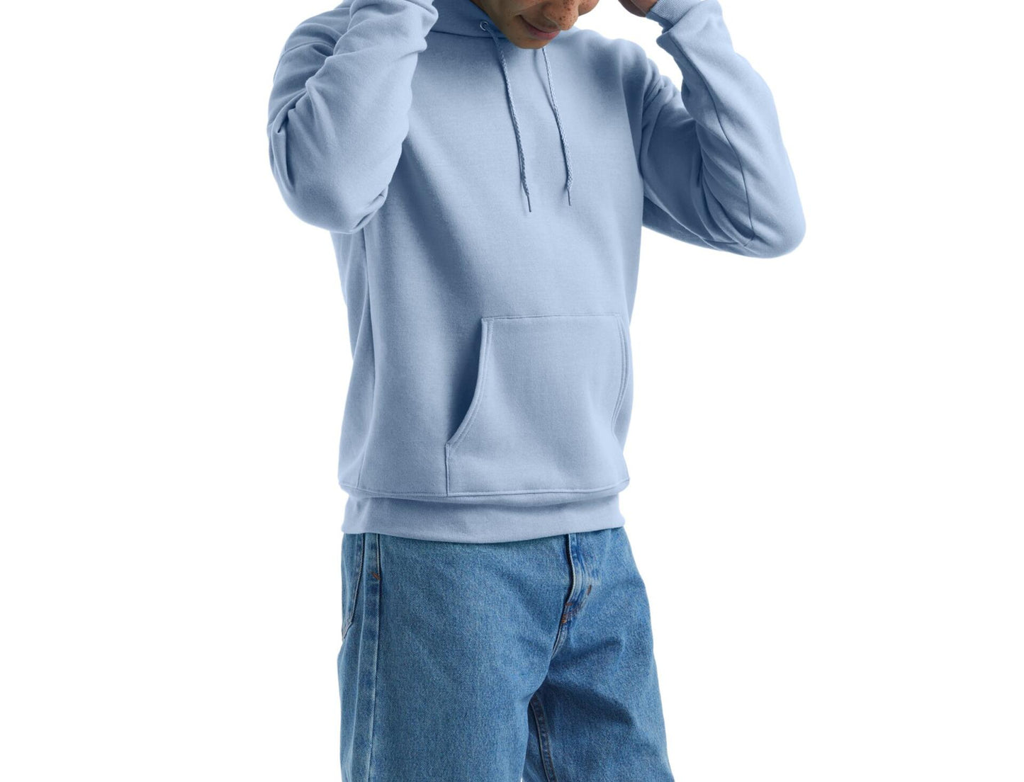 Hanes Men's & Big Men's EcoSmart Fleece Pullover Hoodie Light Blue Size XL