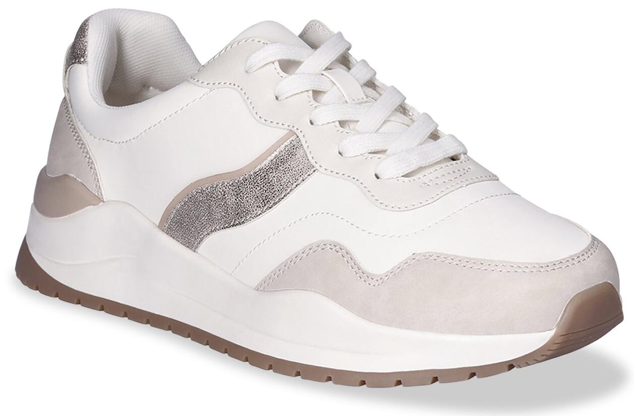 Time and Tru Women's Chunky Jogger Sneakers Lightweight Lace-Up Tan Size 8 M