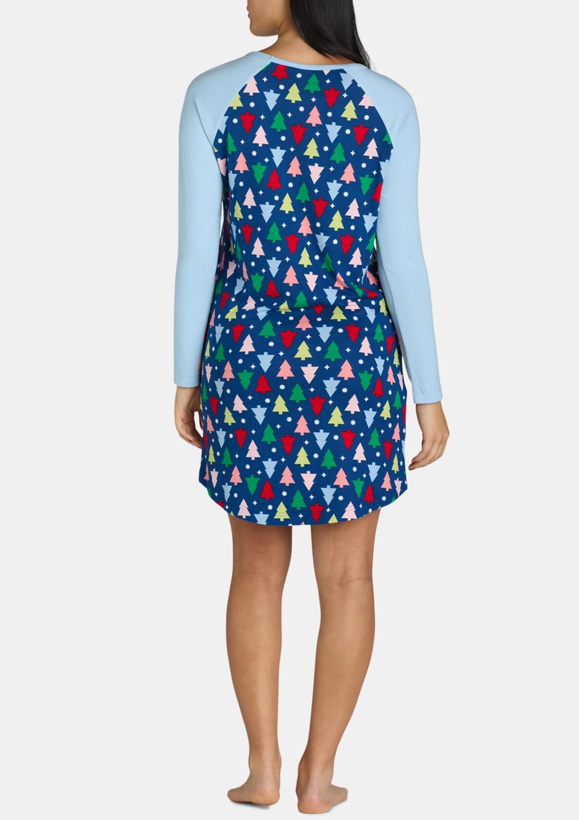 Lissome Womens Hacci Sleep Shirt Crewneck 2-pack Relaxed Pullover Blue Snow Sz L