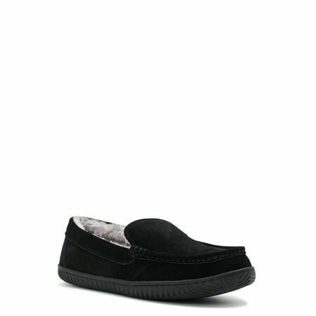 George Mens Hillcrest Moccasin Slippers Black Size 9-10