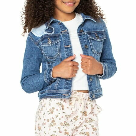 Celebrity Pink Girls Denim Trucker Jacket Mdwash Size S